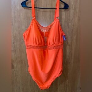 Adore Me Brand Vibrant Red/Orange One-Piece Swimsuit